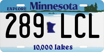 MN license plate 289LCL
