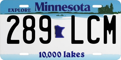 MN license plate 289LCM