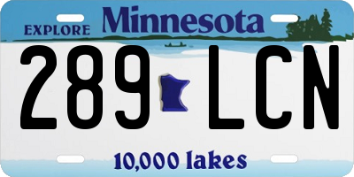 MN license plate 289LCN