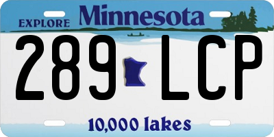 MN license plate 289LCP