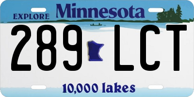 MN license plate 289LCT