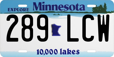 MN license plate 289LCW