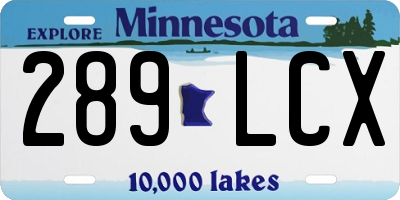 MN license plate 289LCX