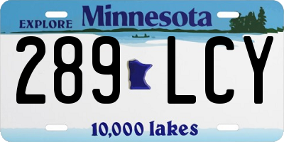 MN license plate 289LCY