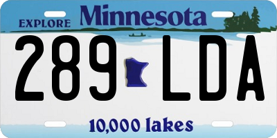 MN license plate 289LDA