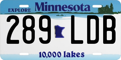 MN license plate 289LDB