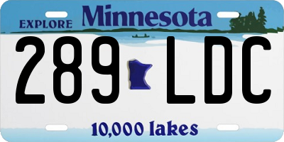 MN license plate 289LDC