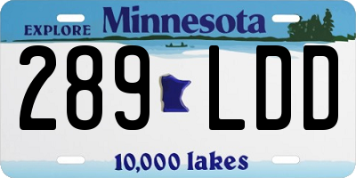 MN license plate 289LDD