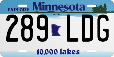 MN license plate 289LDG
