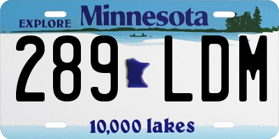 MN license plate 289LDM