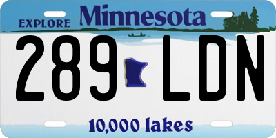 MN license plate 289LDN
