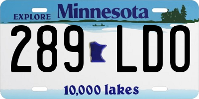 MN license plate 289LDO
