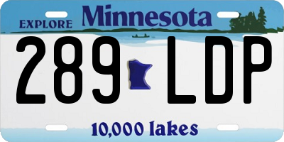 MN license plate 289LDP