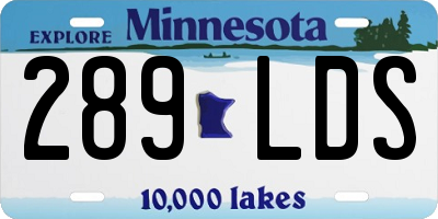 MN license plate 289LDS