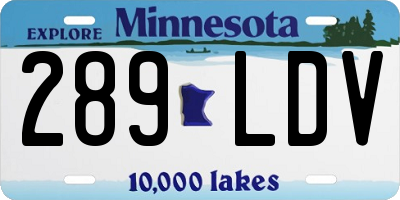 MN license plate 289LDV