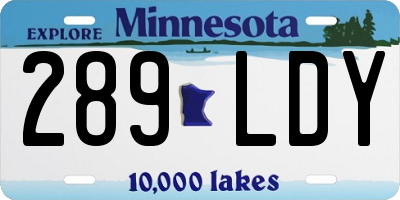 MN license plate 289LDY