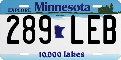 MN license plate 289LEB