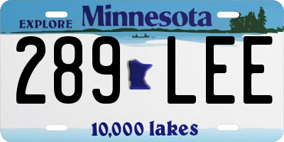 MN license plate 289LEE
