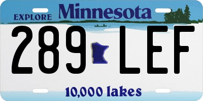 MN license plate 289LEF