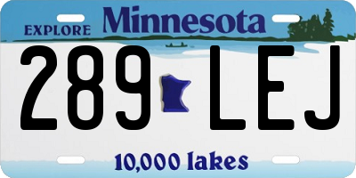 MN license plate 289LEJ
