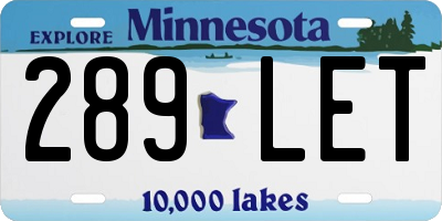 MN license plate 289LET