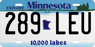 MN license plate 289LEU