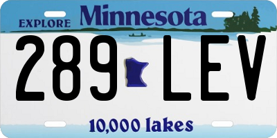 MN license plate 289LEV