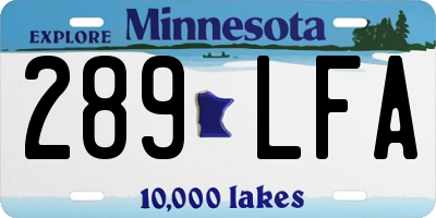 MN license plate 289LFA