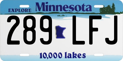 MN license plate 289LFJ
