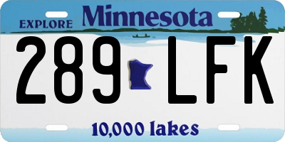 MN license plate 289LFK