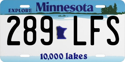 MN license plate 289LFS