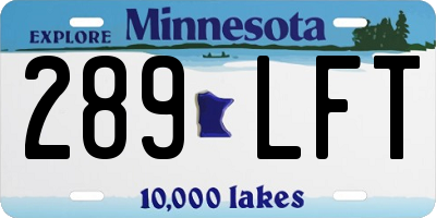 MN license plate 289LFT