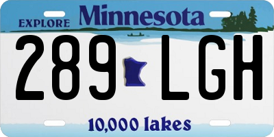 MN license plate 289LGH