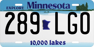 MN license plate 289LGO