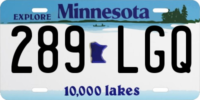 MN license plate 289LGQ