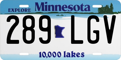 MN license plate 289LGV
