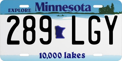 MN license plate 289LGY
