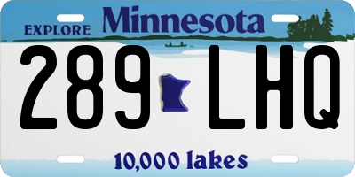 MN license plate 289LHQ