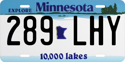 MN license plate 289LHY