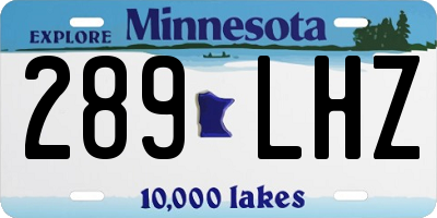 MN license plate 289LHZ