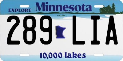 MN license plate 289LIA