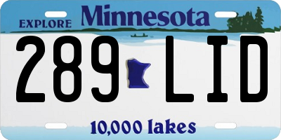 MN license plate 289LID