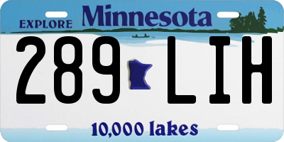 MN license plate 289LIH
