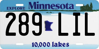 MN license plate 289LIL