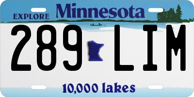 MN license plate 289LIM