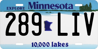 MN license plate 289LIV