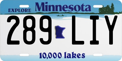 MN license plate 289LIY