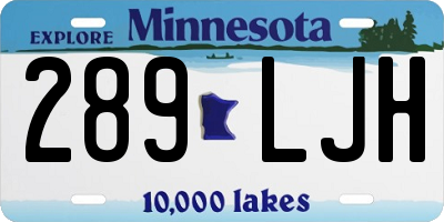 MN license plate 289LJH