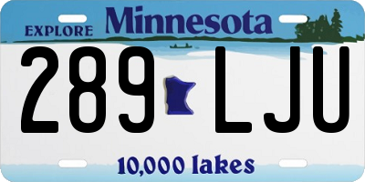 MN license plate 289LJU