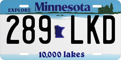 MN license plate 289LKD